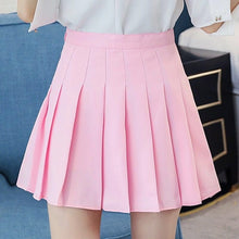 Load image into Gallery viewer, XS-3XL Women Skirt Preppy Style High Waist Chic Stitching Skirts Summer Student Pleated Skirt Women Cute Sweet Girls Dance Skirt