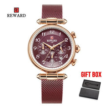 Load image into Gallery viewer, Top Brand REWARD Women&#39;s Fashion Quartz Watches Waterproof Casual Chronograph Ladies Dress Woman Gift Watch Relogio Feminino