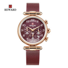 Load image into Gallery viewer, Top Brand REWARD Women&#39;s Fashion Quartz Watches Waterproof Casual Chronograph Ladies Dress Woman Gift Watch Relogio Feminino