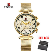 Load image into Gallery viewer, Top Brand REWARD Women&#39;s Fashion Quartz Watches Waterproof Casual Chronograph Ladies Dress Woman Gift Watch Relogio Feminino