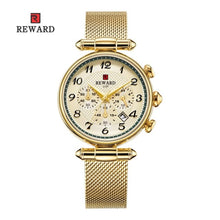 Load image into Gallery viewer, Top Brand REWARD Women&#39;s Fashion Quartz Watches Waterproof Casual Chronograph Ladies Dress Woman Gift Watch Relogio Feminino