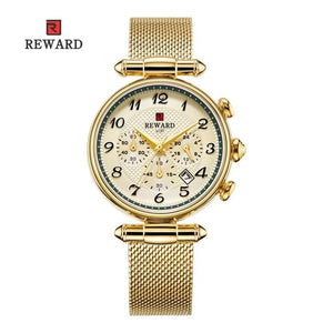 Top Brand REWARD Women's Fashion Quartz Watches Waterproof Casual Chronograph Ladies Dress Woman Gift Watch Relogio Feminino