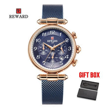 Load image into Gallery viewer, Top Brand REWARD Women&#39;s Fashion Quartz Watches Waterproof Casual Chronograph Ladies Dress Woman Gift Watch Relogio Feminino