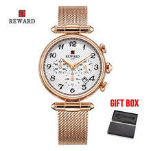 Load image into Gallery viewer, Top Brand REWARD Women&#39;s Fashion Quartz Watches Waterproof Casual Chronograph Ladies Dress Woman Gift Watch Relogio Feminino