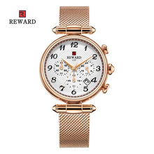 Load image into Gallery viewer, Top Brand REWARD Women&#39;s Fashion Quartz Watches Waterproof Casual Chronograph Ladies Dress Woman Gift Watch Relogio Feminino