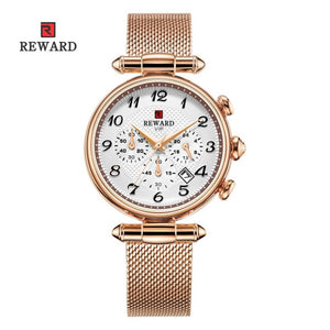 Top Brand REWARD Women's Fashion Quartz Watches Waterproof Casual Chronograph Ladies Dress Woman Gift Watch Relogio Feminino