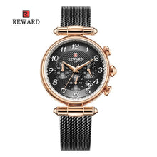 Load image into Gallery viewer, Top Brand REWARD Women&#39;s Fashion Quartz Watches Waterproof Casual Chronograph Ladies Dress Woman Gift Watch Relogio Feminino