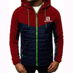 New Casual Hoody Spliced Jacket Salomon Printed Men Hoodies Sweatshirts Fashion Coat Hooded Cardigan Plus Fleece Clothes