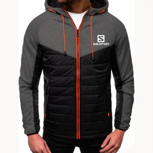 New Casual Hoody Spliced Jacket Salomon Printed Men Hoodies Sweatshirts Fashion Coat Hooded Cardigan Plus Fleece Clothes