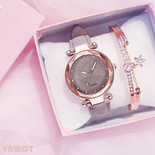 Load image into Gallery viewer, Casual Women Romantic Starry Sky Wrist Watch bracelet Leather Rhinestone Designer Ladies Clock Simple Dress Gfit  Montre Femme