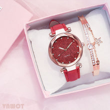 Load image into Gallery viewer, Casual Women Romantic Starry Sky Wrist Watch bracelet Leather Rhinestone Designer Ladies Clock Simple Dress Gfit  Montre Femme