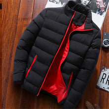 Load image into Gallery viewer, 2019 Men Casual Hooded Parka Salomon Printed Winter Men Fashion Patchwork Cotton Slim Fit Coat Thick Warm Homme&#39;s Zipper Jacket