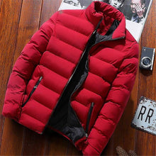 Load image into Gallery viewer, 2019 Men Casual Hooded Parka Salomon Printed Winter Men Fashion Patchwork Cotton Slim Fit Coat Thick Warm Homme&#39;s Zipper Jacket