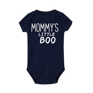 Newborn Baby Girl Boy Mommy's Little Boo Letters Cotton Short Sleeves Bodysuit Jumpsuit