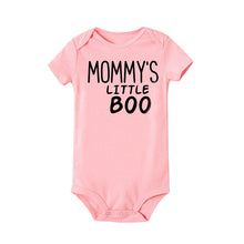 Load image into Gallery viewer, Newborn Baby Girl Boy Mommy&#39;s Little Boo Letters Cotton Short Sleeves Bodysuit Jumpsuit