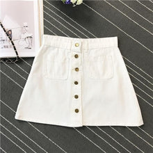 Load image into Gallery viewer, Denim Skirt Spring Summer Women Short A-line Buttom Skirts High Waist Slim Pocket Clothes For Female Causal Summer Women Skirt