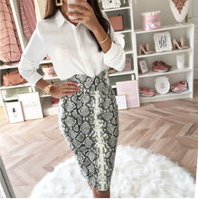 Load image into Gallery viewer, Hot Chic Womens Snake Skin Printed Bodycon Skirt High Waist Party Club Cocktail OL Skirt Pencil Stylish New