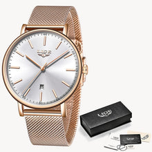 Load image into Gallery viewer, LIGE Womens Watches Top Brand Luxury Waterproof Watch Fashion Ladies Stainless Steel Ultra-Thin Casual Wristwatch Quartz Clock