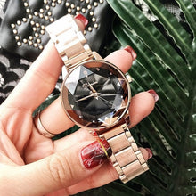 Load image into Gallery viewer, 2019 Luxury Brand lady Crystal Watch Women Dress Watch Fashion Rose Gold Quartz Watches Female Stainless Steel Wristwatches