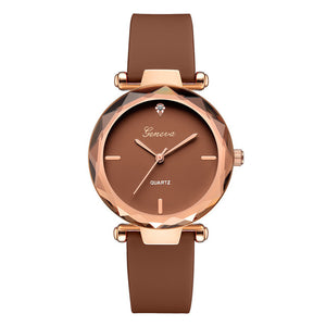 Classic Womens watch Multi-color Optional Fashion Womens Ladies Watches Geneva Silica Band Analog Quartz Wrist Watch Senhoras as