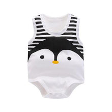 Load image into Gallery viewer, Newborn Baby Boys Girls Cartoon Cotton Bodysuit Infant Baby Bag Fart Sleeveless Vest Jumpsuit Summer Thin Penguin Pajamas Outfit