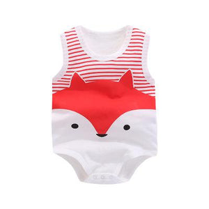 Newborn Baby Boys Girls Cartoon Cotton Bodysuit Infant Baby Bag Fart Sleeveless Vest Jumpsuit Summer Thin Penguin Pajamas Outfit