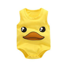 Load image into Gallery viewer, Newborn Baby Boys Girls Cartoon Cotton Bodysuit Infant Baby Bag Fart Sleeveless Vest Jumpsuit Summer Thin Penguin Pajamas Outfit