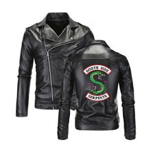 Load image into Gallery viewer, Cool Southside Riverdale Turn-down collar Leather Jackets Serpents Men Riverdale Streetwear Leather Brand south side serpents