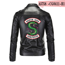 Load image into Gallery viewer, Cool Southside Riverdale Turn-down collar Leather Jackets Serpents Men Riverdale Streetwear Leather Brand south side serpents